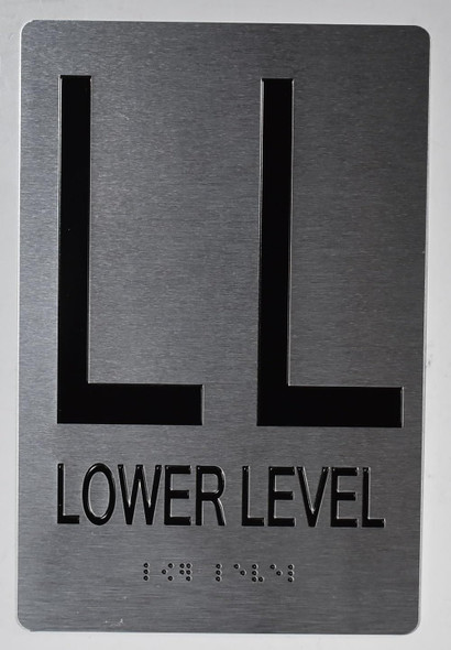 Floor Number  Tactile Graphics Grade 2 Braille Text With Raised Letters Aluminum, Safety  For Office, School Hospital,Brush Silver