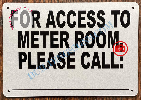 for Access to Meter Room Please Call_ Sign