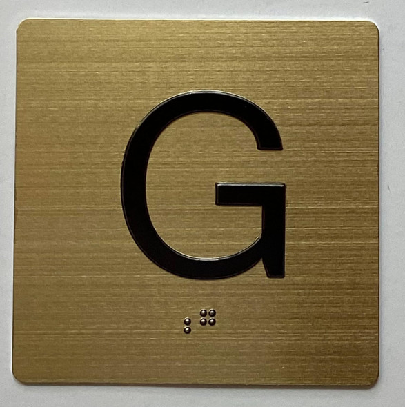 G Elevator Jamb Plate sign With Braille and raised number-Elevator GROUND floor number sign - The sensation line