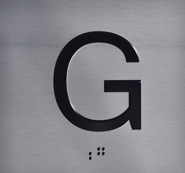 GROUND Elevator Jamb Plate  (LOBBY ELEVATOR JAMB) With Braille and raised number-Elevator floor number  (SILVER)