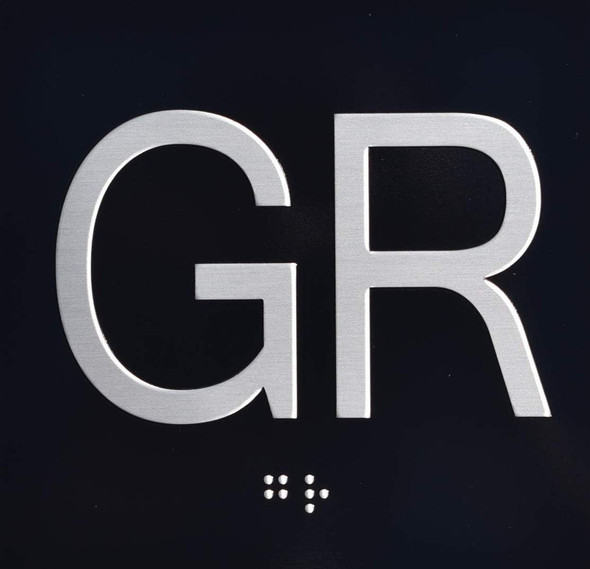 GROUND FLOOR Elevator Jamb Plate sign With Braille and raised number-Elevator floor number sign letters/Image & Grade 2 Braille - Includes Red Adhesive pad for Easy Installation -Tacticle Sign - The Sensation line