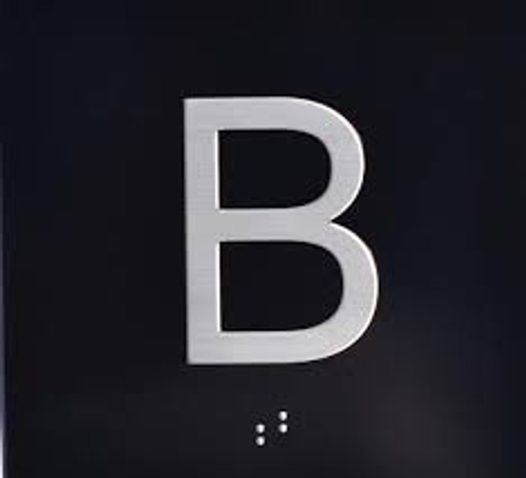 Floor B ( Basement) elevator sign jamb plate sign