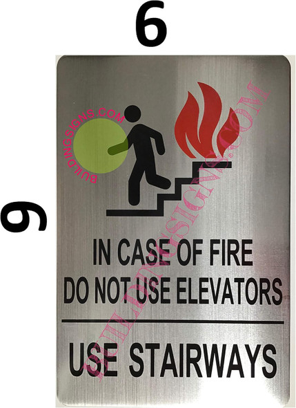 In Case Of Fire Do Not Use Elevators Sign