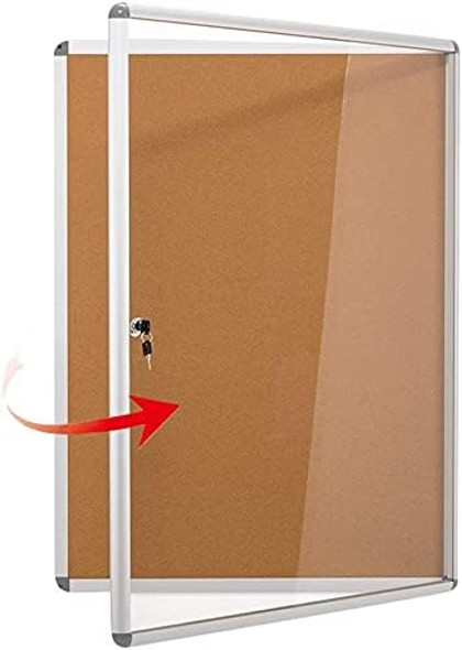 Indoor Enclosed Bulletin Board Cabinet - Bulletin Board Lockable Display  Wall Frame