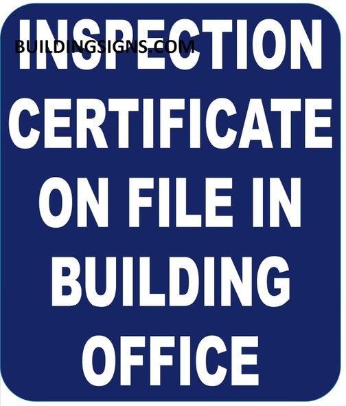 Inspection Certificate on File in Building Office  - Delicato lineThe Mont Argent line.