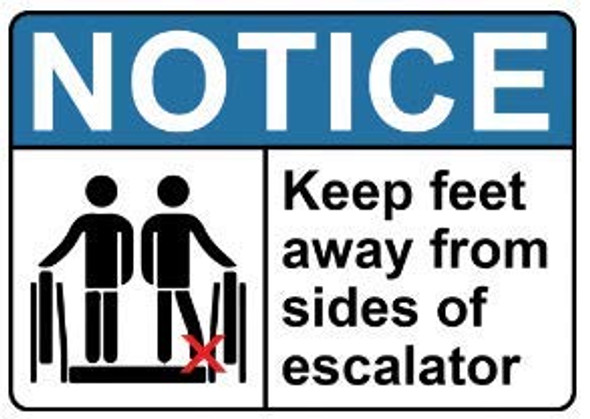 Keep FEET Away from Sides of Escalator