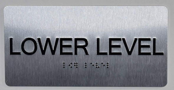 Lower Level Floor Number  Silver-Tactile Touch Braille  - The Sensation line