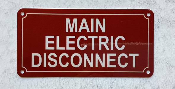 Main electric Disconnect sign