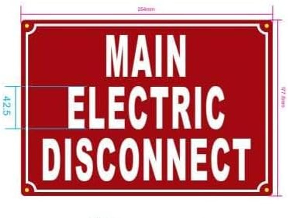 Main electric disconnect sign