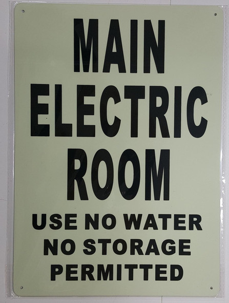 MAIN ELECTRIC ROOM SIGN GLOW IN THE DARK
