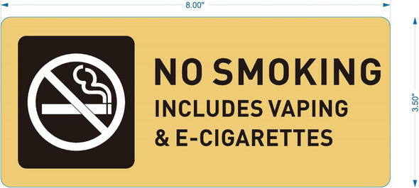 No Smoking Sign - No Smoking No Vaping Signs for Business - Includes Adhesive Strips for Easy Installation- Brushed Metal No Smoking Sign - The Gold Mountain Line