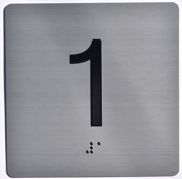 elevator floor 1 sign jamb plate floor 1 sign silver