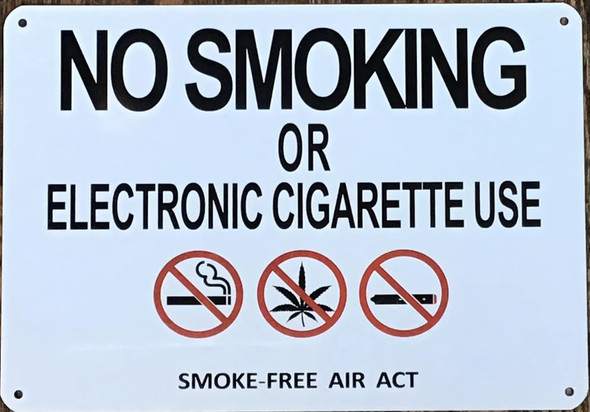 NYC NO SMOKING OR ELECTRONIC CIGARETES - SMOKE FREE AIR ACT SIGN