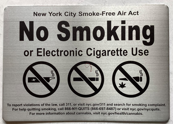 NYC NO SMOKING OR ELECTRONIC CIGARETTES