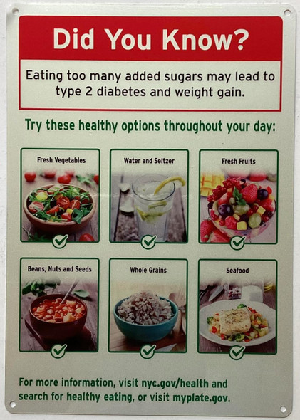 NYC resturant sign - healty eating sign