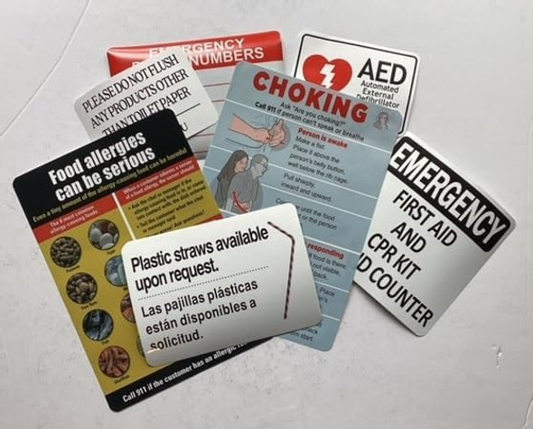 NYC resturant stickers package s/poster - NYC resturant safety  package