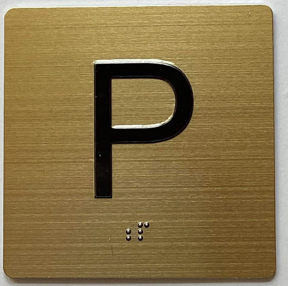 P Elevator Jamb Plate sign With Braille and raised number-Elevator PARKING floor number sign - The sensation line