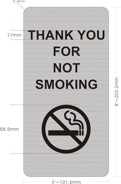 THANK YOU FOR NOT SMOKING SIGN