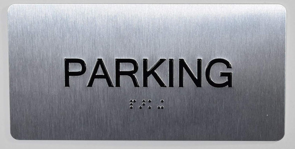 Parking Floor Number Sign Silver-Tactile Touch Braille Sign - The Sensation line