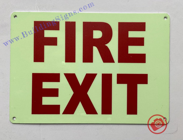 Photoluminescent FIRE EXIT SIGN/GLOW IN THE DARK FIRE EXIT SIGN