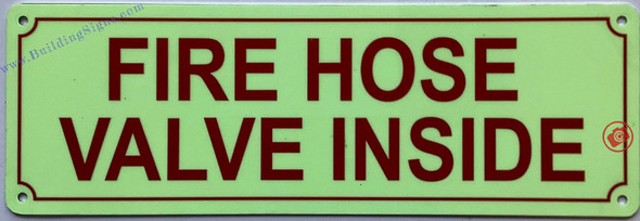 Photoluminescent FIRE HOSE VALVE INSIDE/GLOW IN THE DARK FIRE HOSE VALVE INSIDE