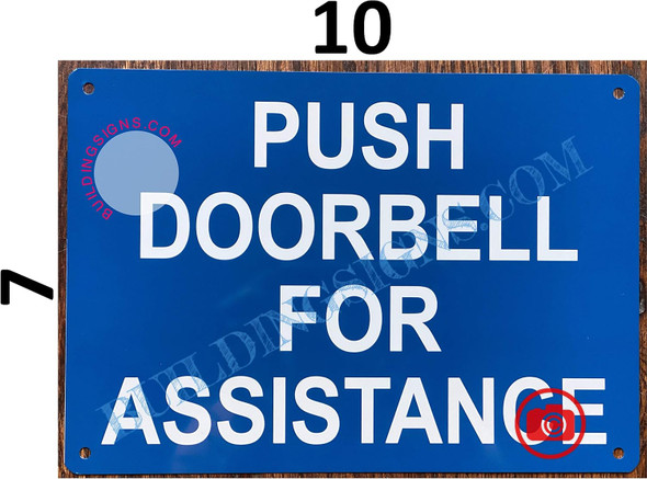 Push Door Bell For Assistance Sign