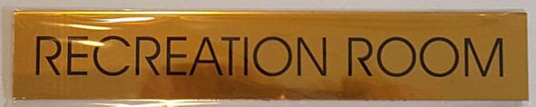 RECREATION ROOM  - Gold BACKGROUND WITH SELF ADHESIVE STICKER FOR INDOOR USE