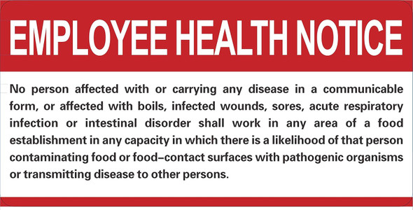 Restaurant/Food Facility Employee Health Notice