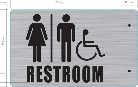 RESTROOM ACCESSIBLE PROJECTION SIGN-ACCESSIBLE RESTROOM 3D SIGN -ESPECTADORA LINE