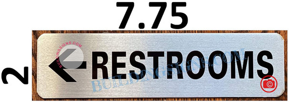 Restroom Left Arrow Sign