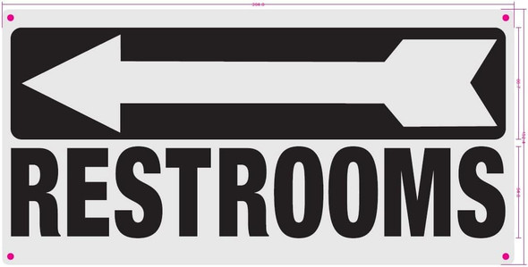 RESTROOM  LEFT ARROW