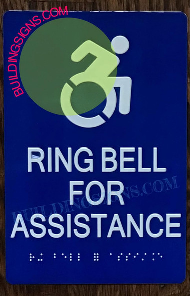 Ring Bell For Assistance Sign Braille - The Sensation Line