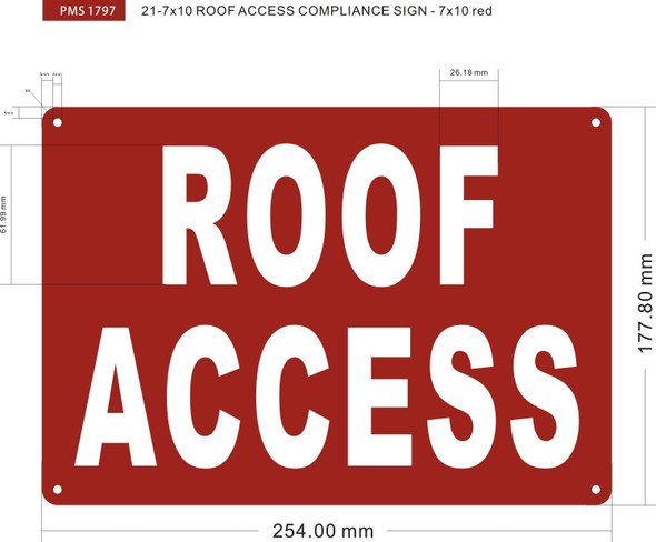 ROOF ACCESS COMPLIANCE  Signage
