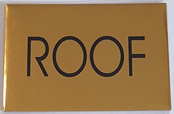 Roof Sign - Gold Background With Self Adhesive Sticker For Indoor Use