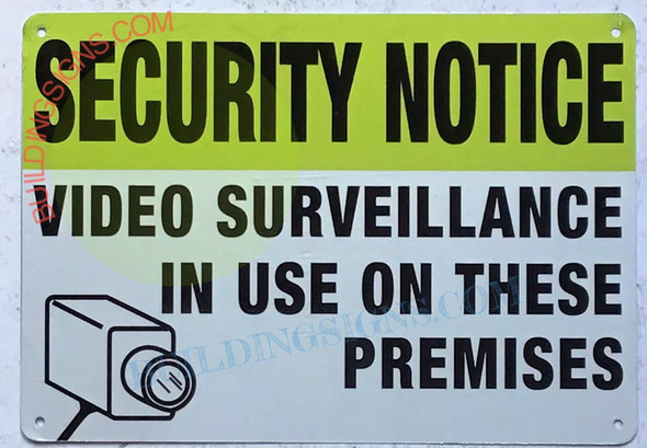 Security Notice: Video Surveillance in USE ON These Premises  Signage