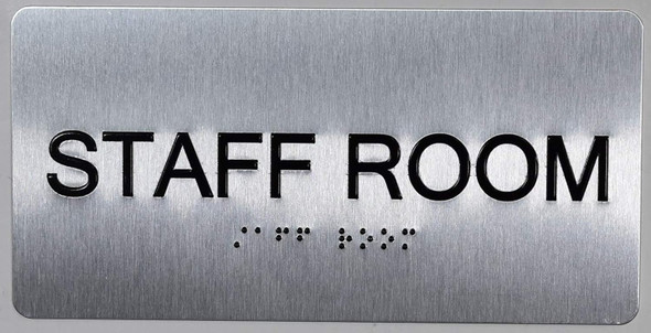 Staff Room Sign Silver-Tactile Touch Braille Sign - The Sensation line