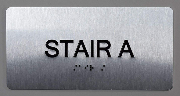 Stair A  Signage Silver-Tactile Touch Braille  Signage - The Sensation line