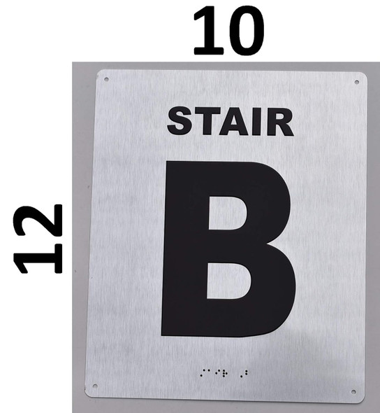 Stair B  Signage Silver- Tactile Touch Braille  Signage - The Sensation line