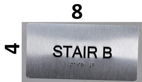 Stair B  Signage Silver-Tactile Touch Braille  Signage - The Sensation line