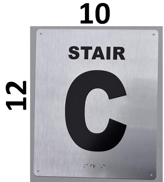 Stair C  Signage Silver- Tactile Touch Braille  Signage - The Sensation line