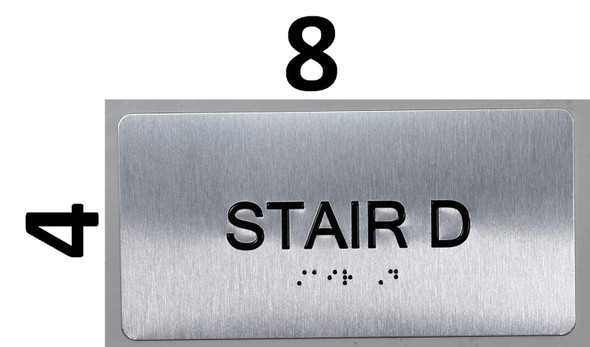 Stair D  Signage Silver-Tactile Touch Braille  Signage - The Sensation line