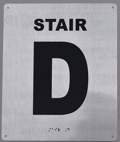Stair D Sign- Tactile Touch Braille Sign - The Sensation line
