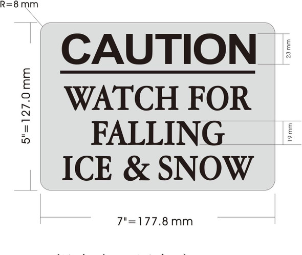Caution Watch for falling snow and ice  Inch