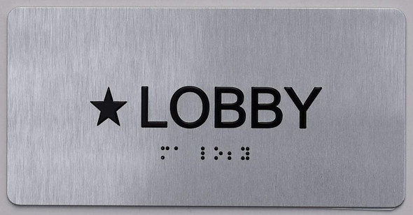 Star Lobby Floor Number  Signage Silver-Tactile Touch Braille  Signage - The Sensation line