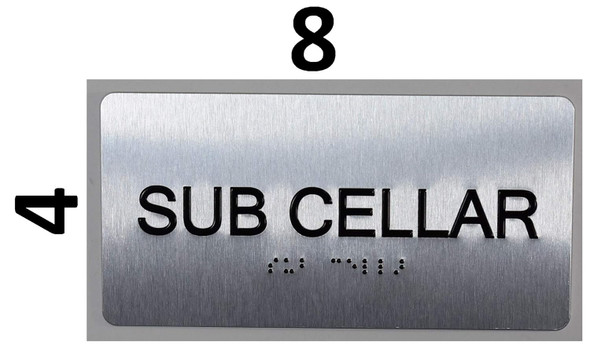 SUB Cellar Floor Number  Signage Silver-Tactile Touch Braille  Signage - The Sensation line