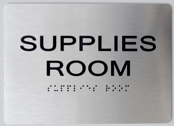 Supplies Room Braille Sign with Raised Tactile Graphics and Letters - The Sensation line