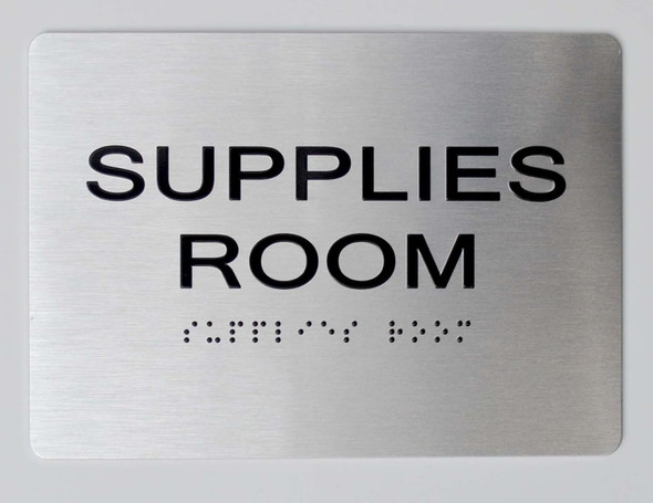 Supplies Room Braille  Signage with Raised Tactile Graphics and Letters - The Sensation line