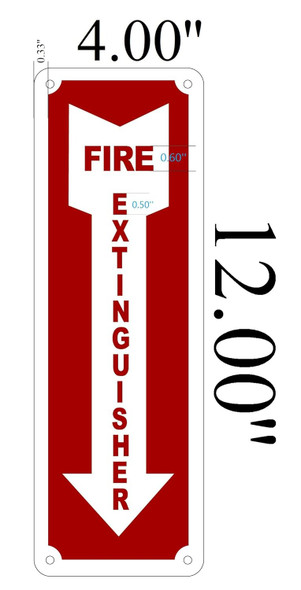 Fire Extinguisher with Arrow Down Fire and Safety  Signage