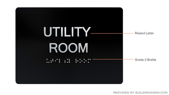 Utility Room  Signage -Black The Sensation line