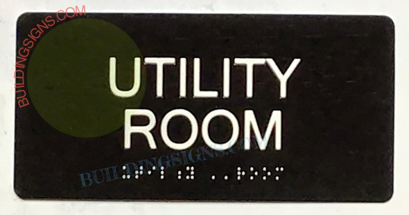 UTILITY ROOM  Signage Braille  Signage with Raised Tactile Graphics and Letters -The Sensation line